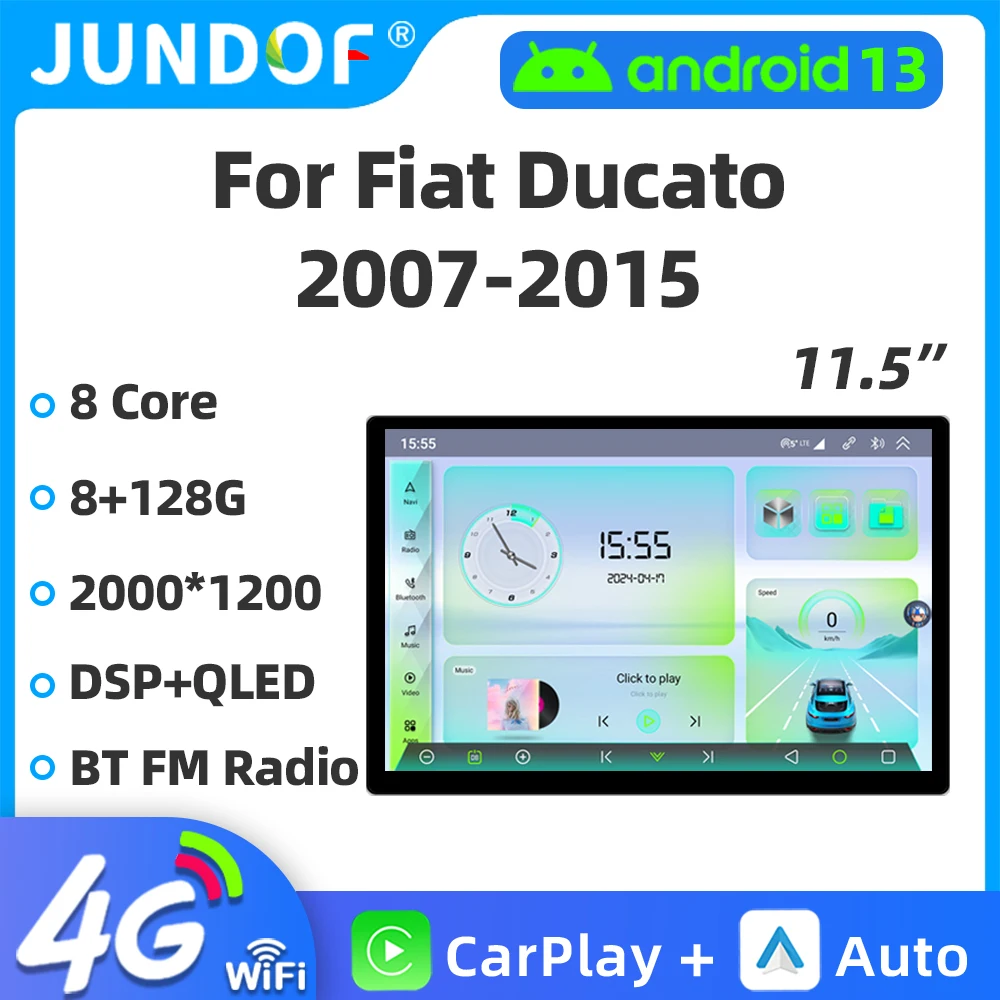 

2 Din 11.5"inch 2K Android Car Radio For Fiat Ducato 2007-2015 Multimedia Video Player 4G WIFI GPS Navigation Carplay Head unit