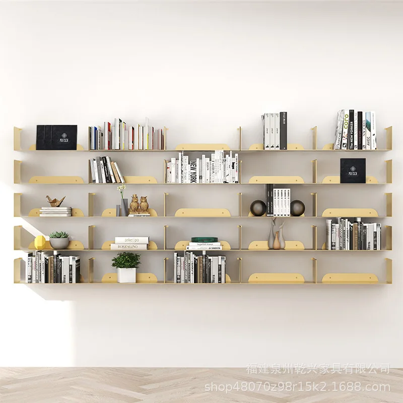 

Nordic wrought iron wall shelf bookshelf wall shelf simple creative bedroom living room baffle decorative shelf metal