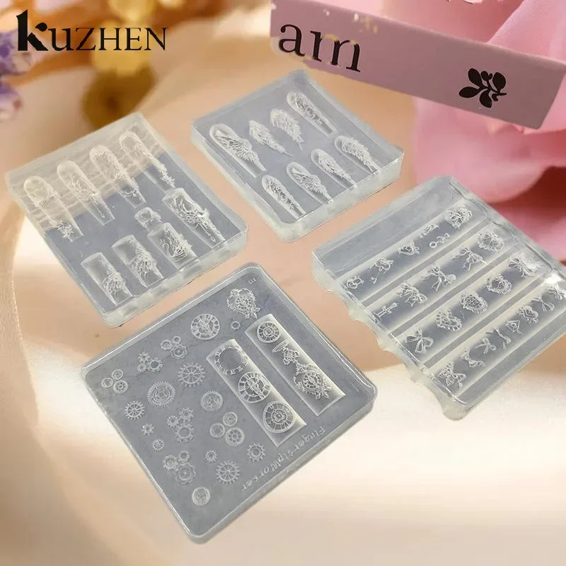 

Многоразовая силиконовая форма для дизайна крыльев бабочки, цельная силиконовая форма для ногтей, 3D шаблоны для штамповки «сделай сам», инструменты для украшения деталей ногтей Kawaii