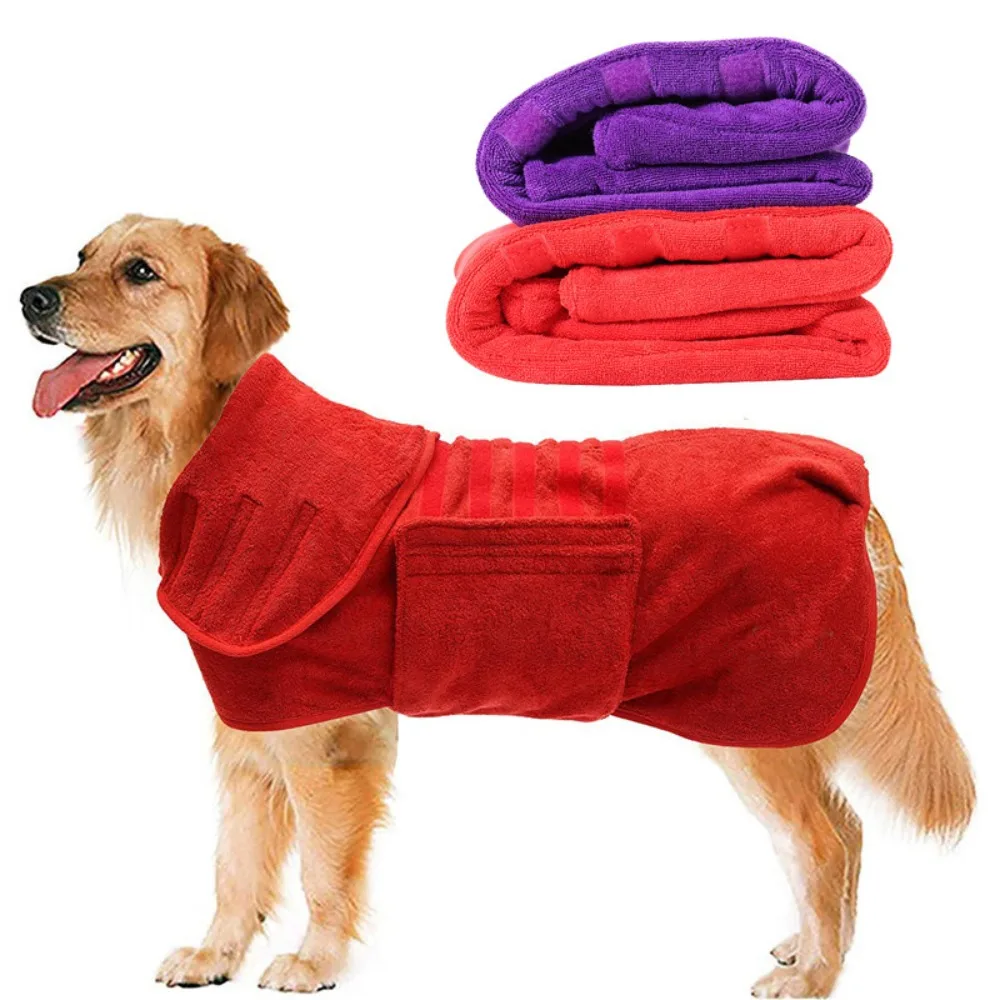 Dog Microfiber Bathrobe Towel Can Be Worn in 4 Season, Quick Drying Clothes for Pets To Take A Shower, Absorbent and Thickened