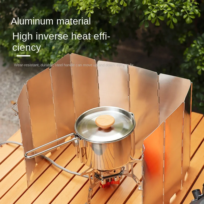 

Outdoor camping stove stove wind shield ultra-light aluminum alloy foldable with latch 10 pieces with cloth bag