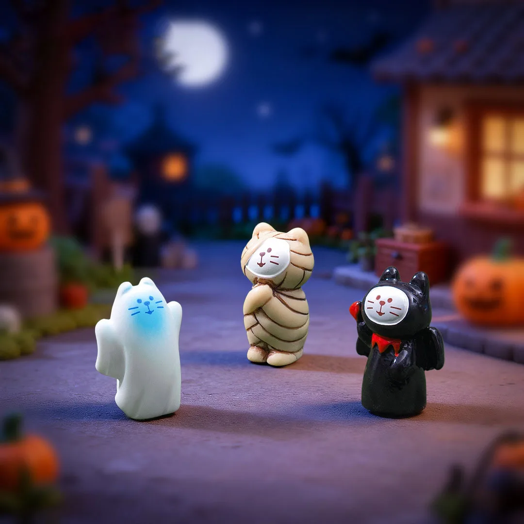5pcs Resin Mummy Demon Cat Miniature Figurine diy handmade Key pendant Desk decoration figurines Landscaping cat decorations