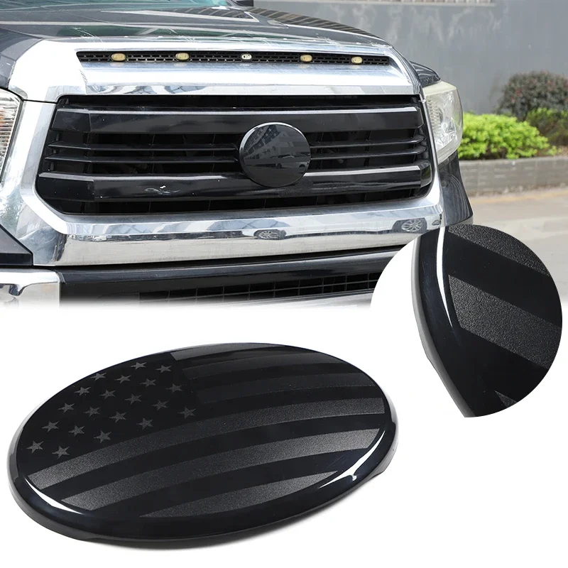 1Pcs ABS black For Toyota Tundra 2007-2021 car front logo cover decorative sticker car exterior protection accessories view 6