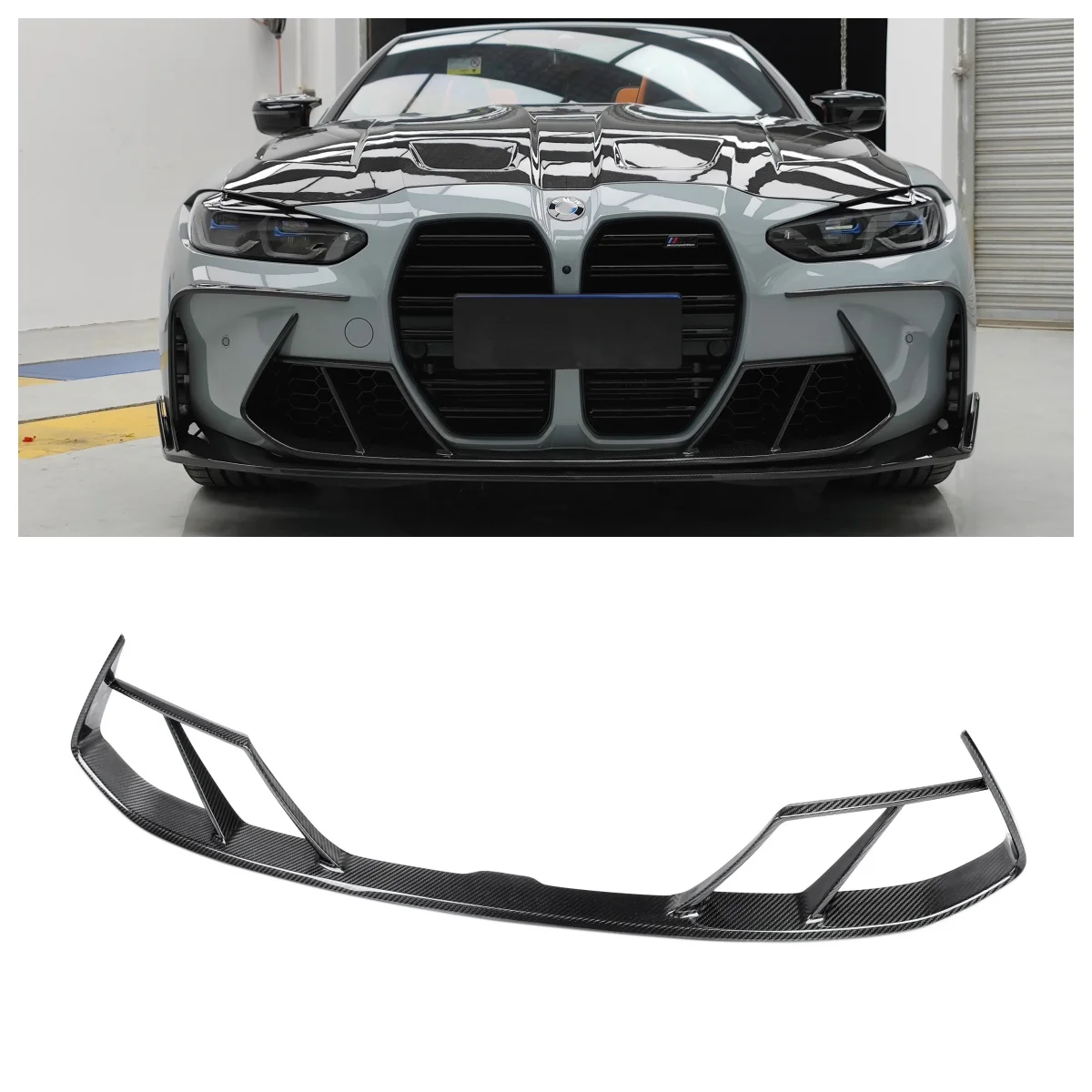 High quality 20-year car bumper decorative piece suitable for BMW M3 M4 dry carbon fiber front bumper decorative sheet