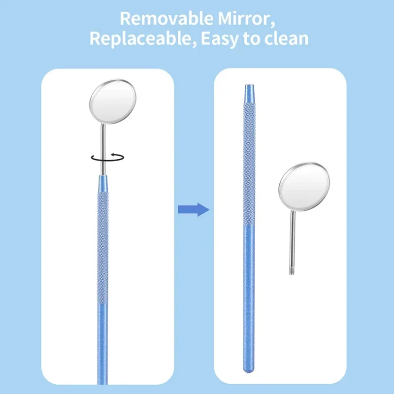 

Stainless Steel Dental Mouth Mirror with Ergonomic Handle for Oral Examination Dentists and Hygienists Professional Tool