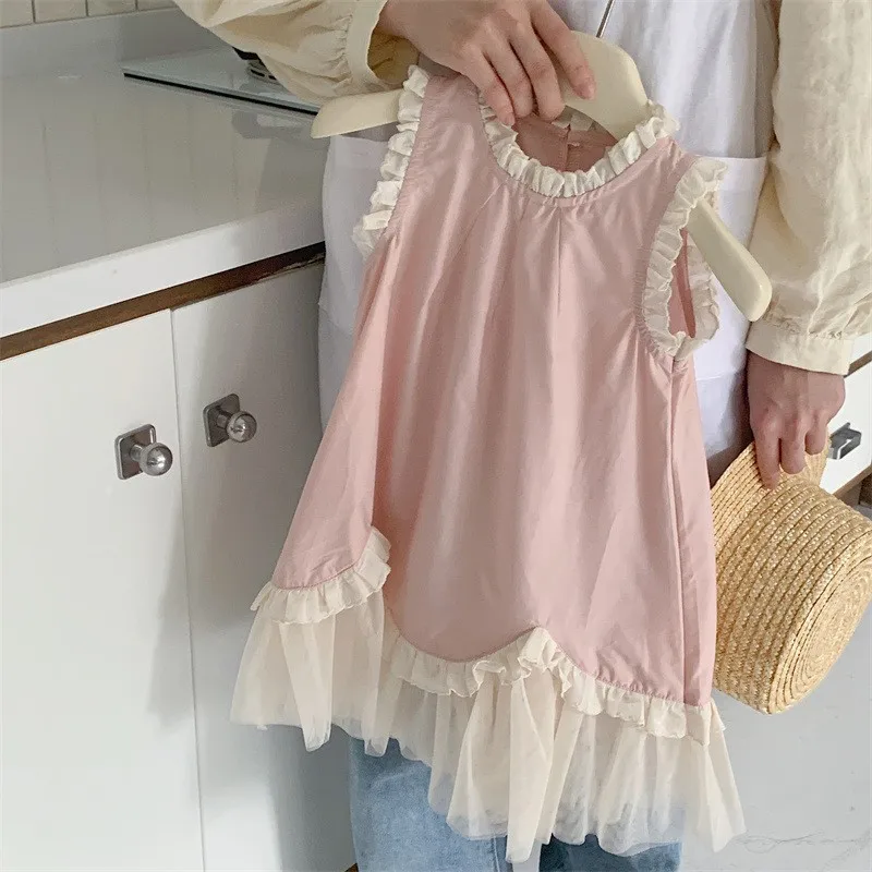 

Baby Girl Stylish Patchwork Mesh Dress Toddler Summer New Cotton Thin Vest Dress Trendy