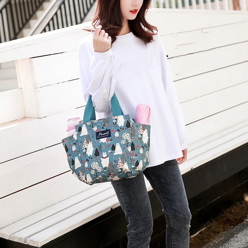 Women\'s waterproof handbag fashion simple large capacity lunch bag out shopping handbag simple daily large bag