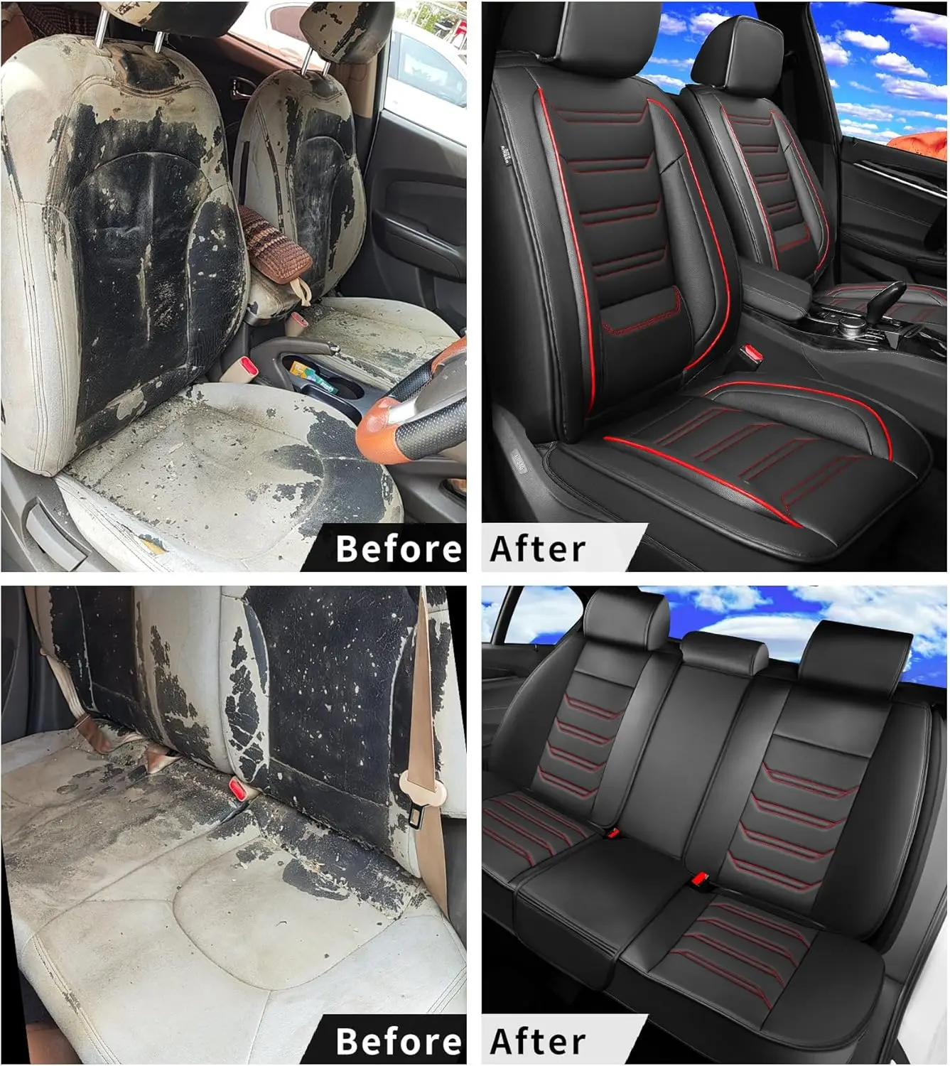 أغطية مقاعد السيارة Fit HR-V لسيارة Select Honda HRV 2016-2024 2025 LX/EX/EXL/Sport - تغطية كاملة من الجلد، مقاومة للماء وجميع الأحوال الجوية S