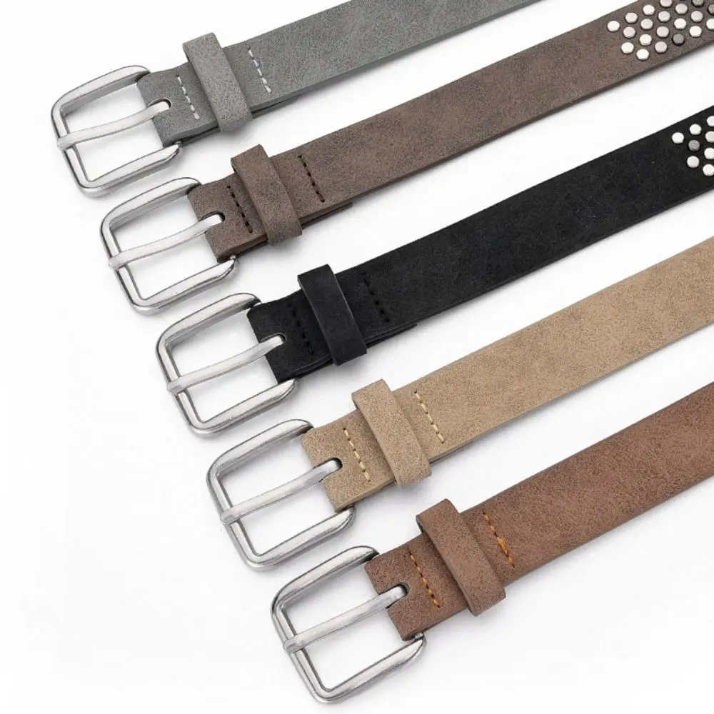 العصرية دبوس مشبك الجلد المدبوغ برشام حزام فاخر تصميم الرجعية الأعمال حزام الخصر عادية الشرير زنار مقترنة مع التنانير الجينز