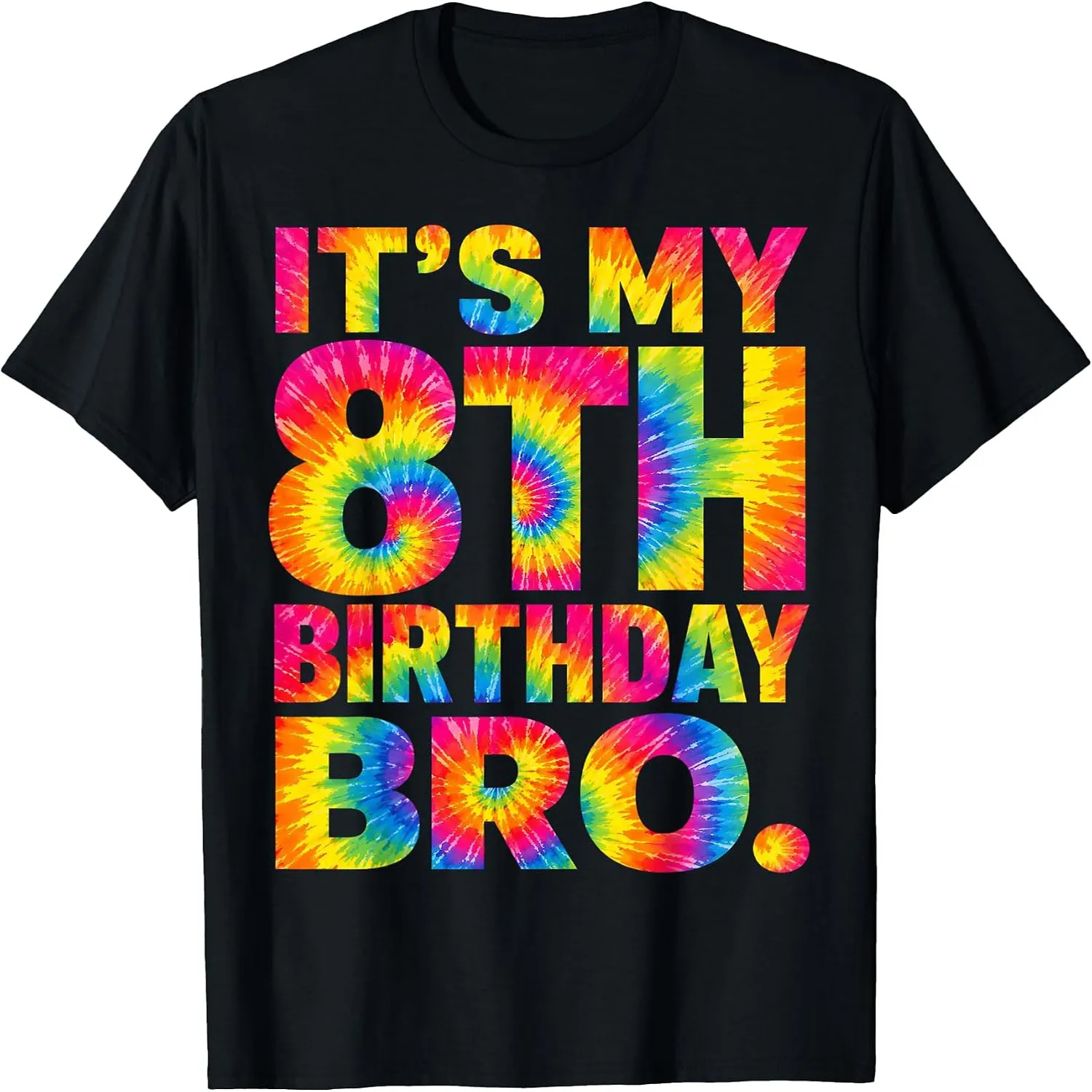 It's My 8th Birthday Bro 8 Year Old Boys Rainbow T-Shirt