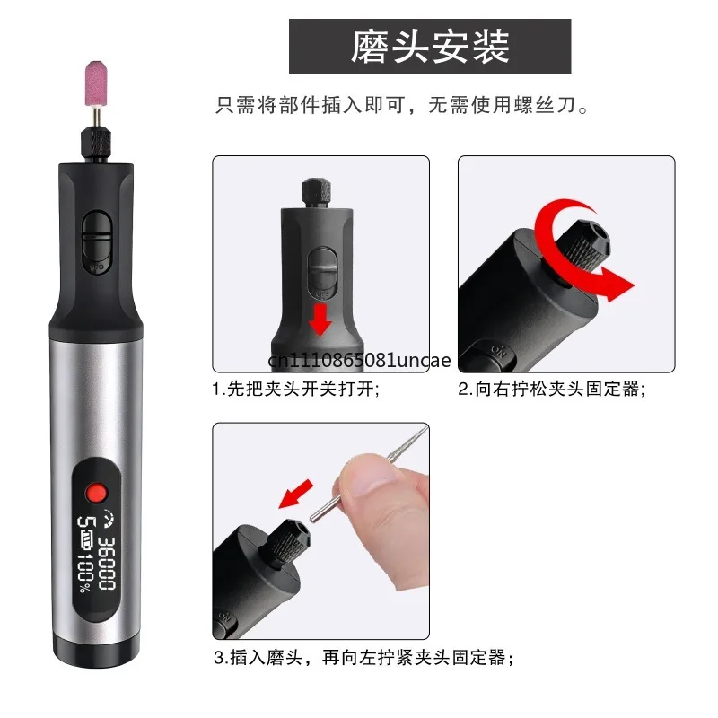 Large Lithium Electric Grinder Professional Drill Carving Polishing Sander Multifunctional Electric Grinding Pen Tool