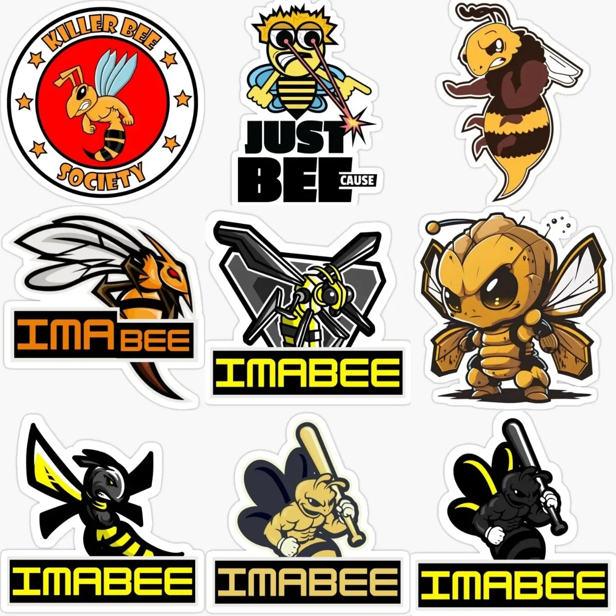 

Angry Mechanical Bee Sticker Wall Rooms Truck Motorcycle Accessories Window Glass Bicycle Van Camper Door Car Decal Accessories