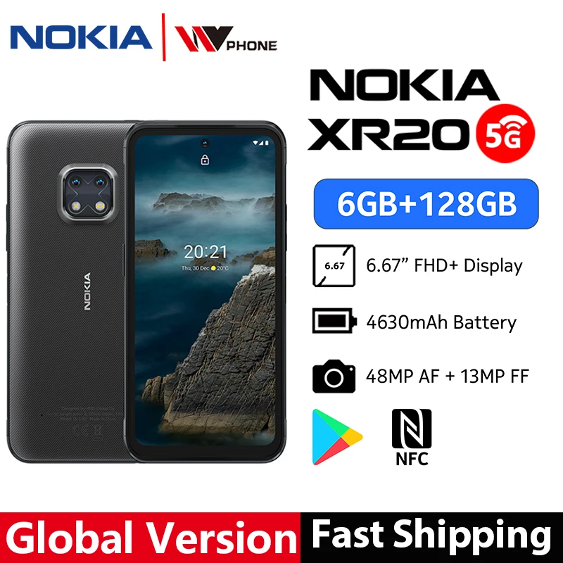 Global Version Nokia XR20 5G Rugged Smartphone Snapdragon 480 6GB 128GB 6.67