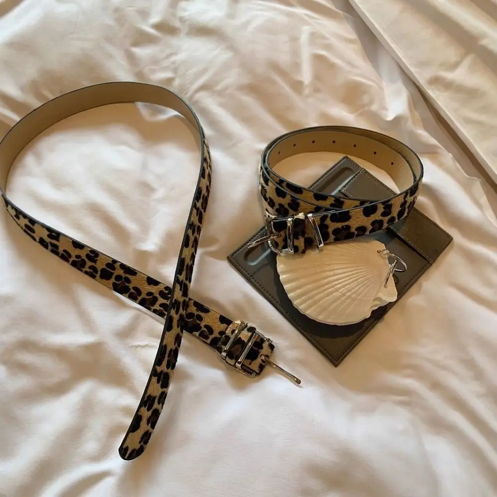 

Ретро-ремень с леопардовым принтом, металлическая пряжка, Y2K, из искусственной кожи, для декора платья в стиле хип-хоп, панк, для женщин/девочек