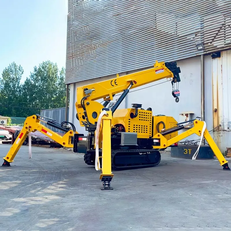 5Ton Multi Functional Spider Crane 14m Boom 360° Rotation Hydraulic Drive Crawler Mounted Compact Lifting Machine Versatile Use