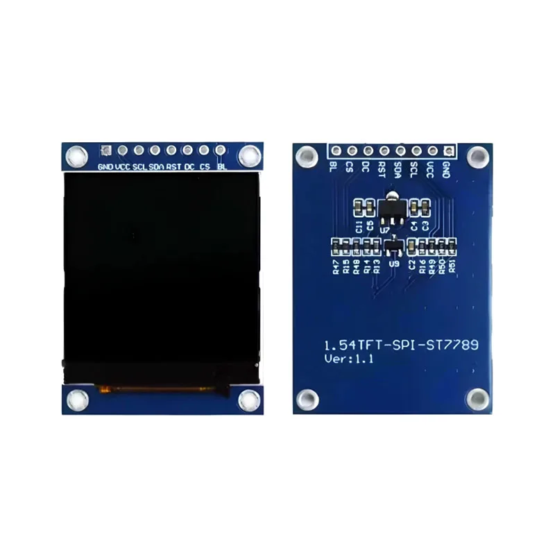 1.54 インチ IPS LCD TFT ディスプレイ モジュール - 240x240 HD カラー スクリーン、ST7789 ドライバー、4 線式 SPI インターフェイス
