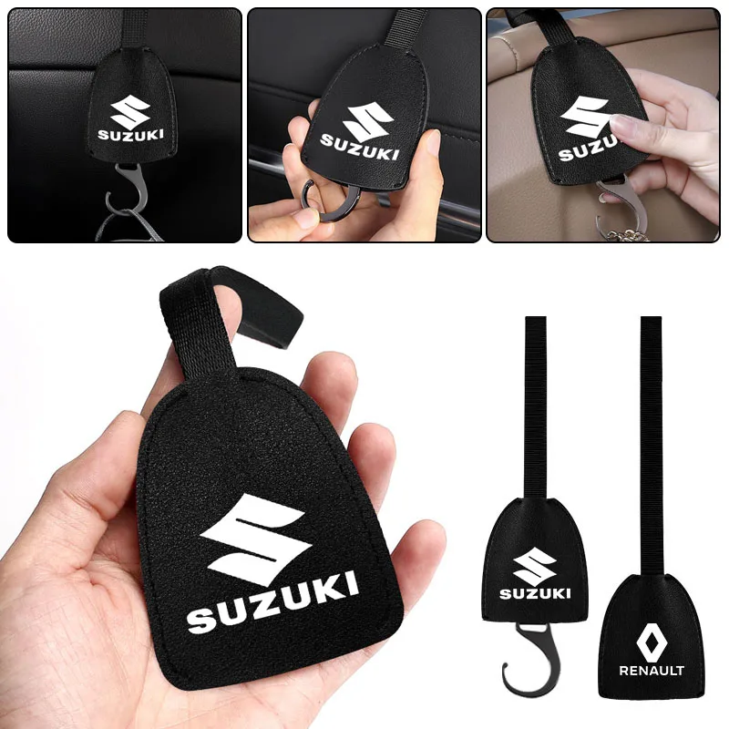 

1/2pcs Leather Car Seat Back Hooks Portable Hanging Bag Rack Styling for Suzuki Escudo Swift Swift Grand Vitara Jimny SX4 Alto