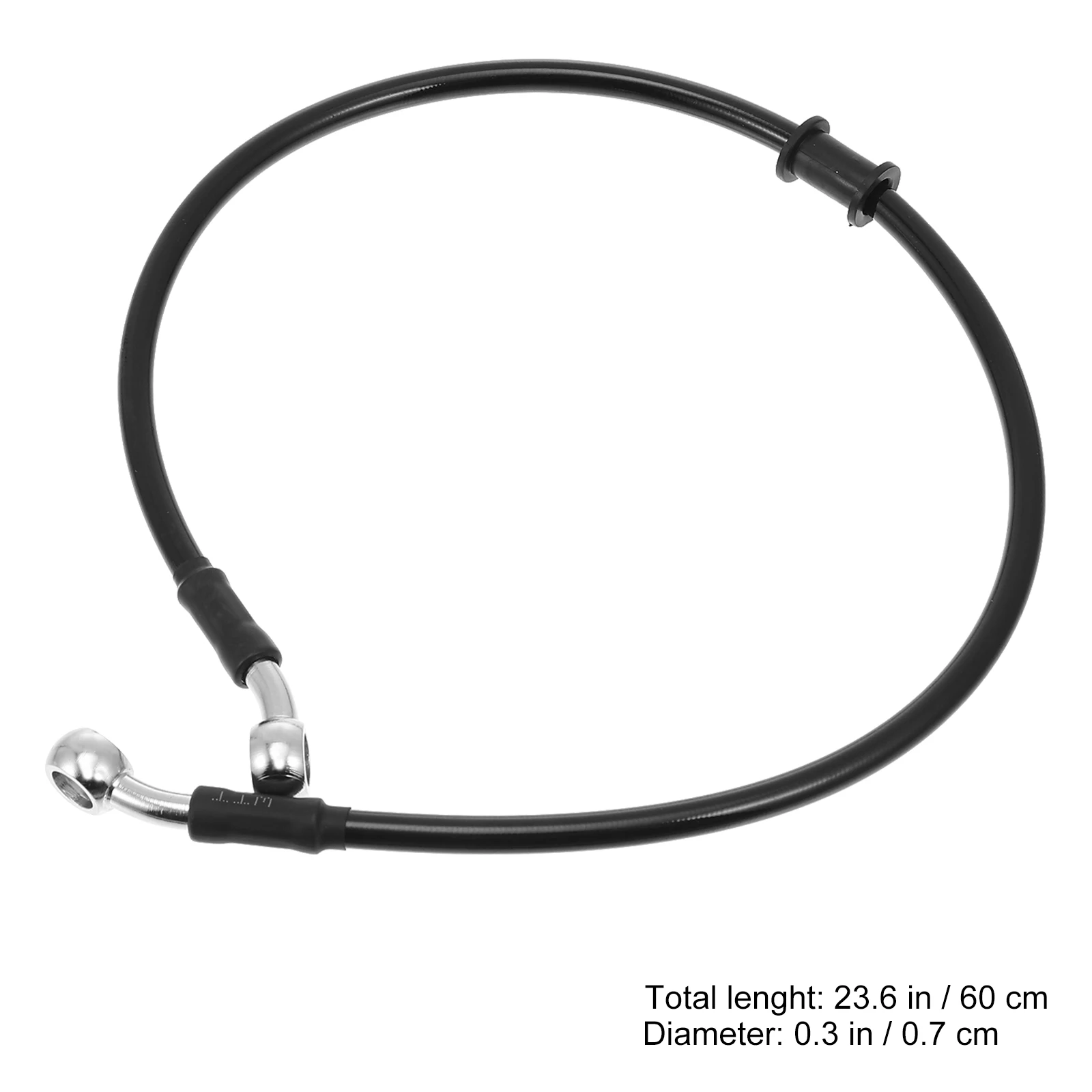 

1pc Motorcycle Brake Hose Black Hydraulic Line Wire Bike Motorbike Oil Clutch Durable Nylon Core Iron Fittings Long Use Stable