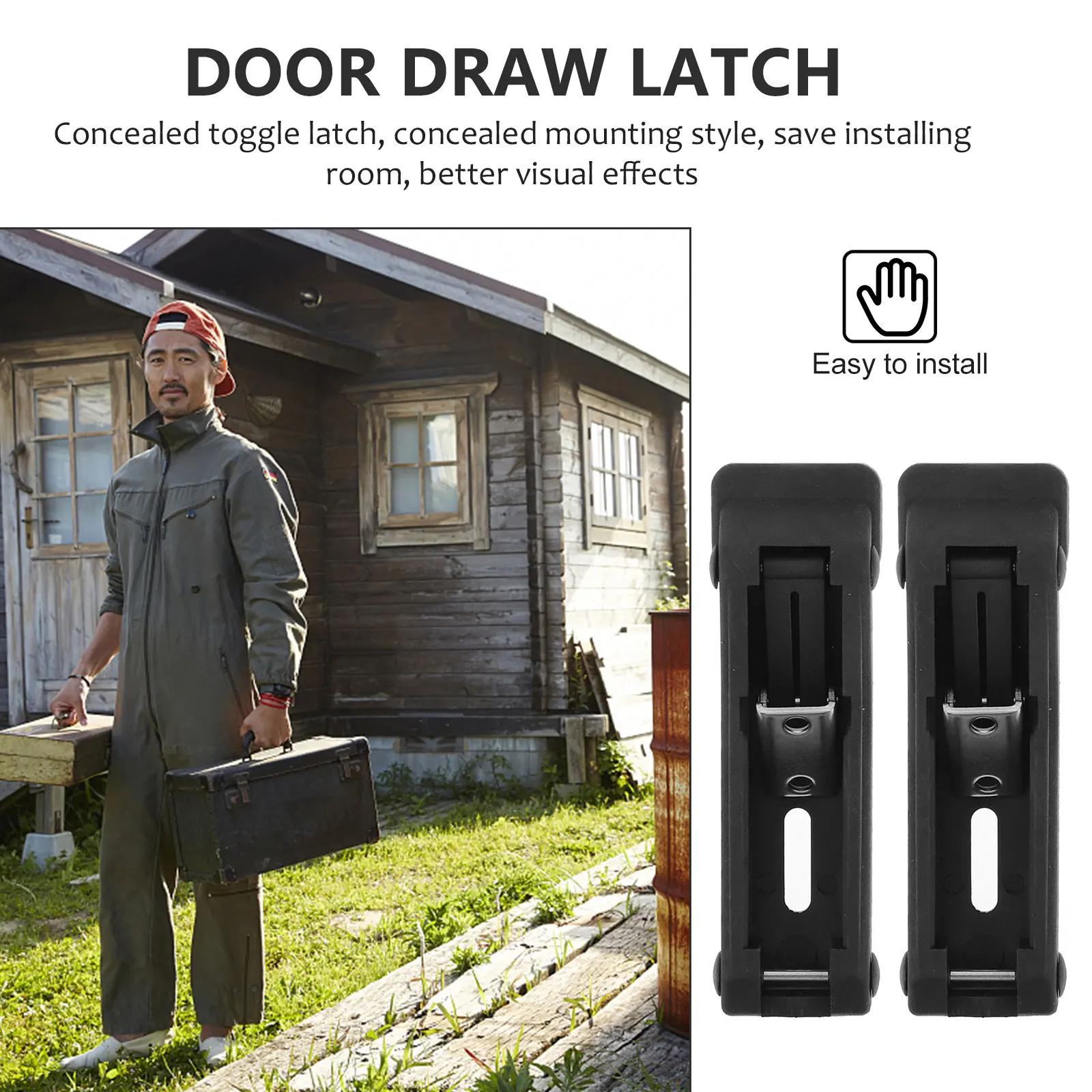 

2pcs Electric Cabinet Lock Latch Replacement Accessory Door Draw Flexible Rubber Stainless Steel Concealed Toggle Latch