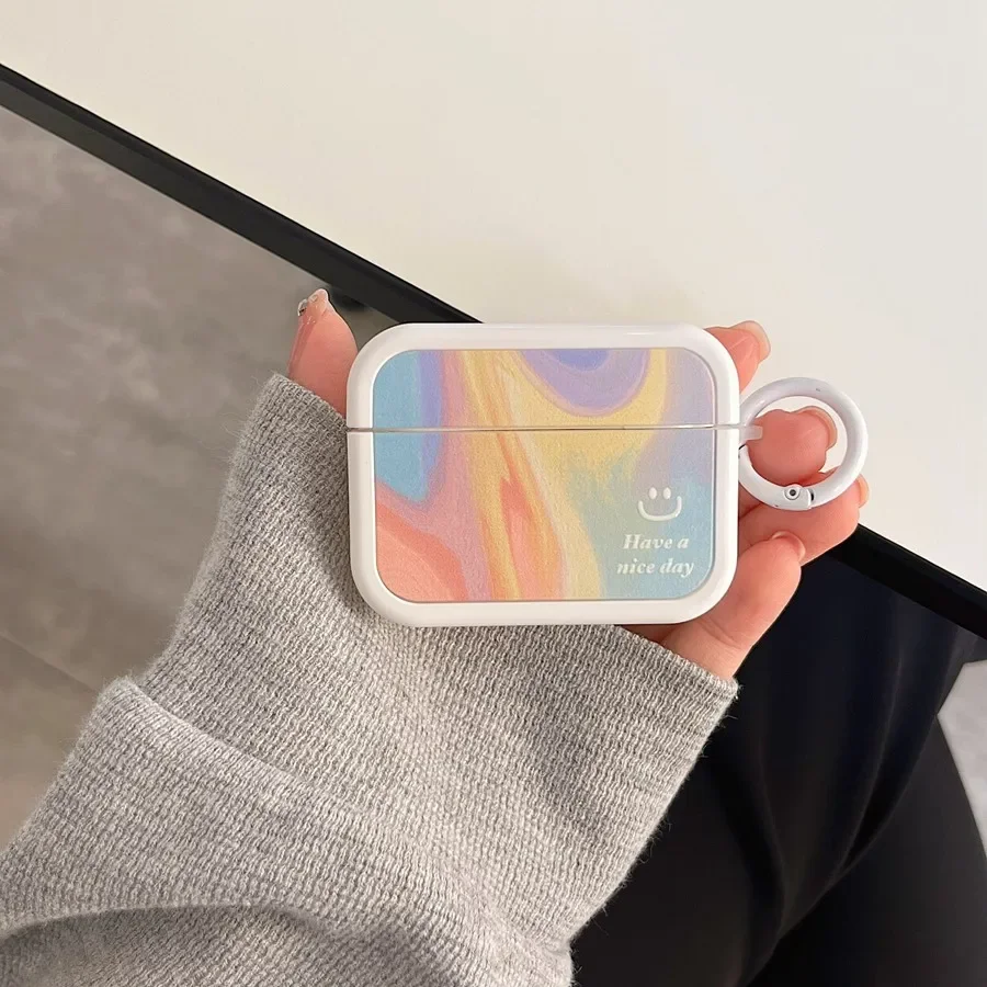 Capa colorida do arco-íris para Airpods Pro, Silicone TPU Case, Fone de ouvido, Airpods 2, 3 Pro, Airpods 2, 3