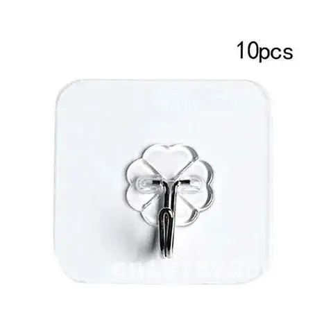 

Waterproof Oilproof Wall Hooks, Reusable Seamless Hanging Hook, Self Adhesive, Transparent, Kitchen, Bathroom, Office, 5, 10, 20