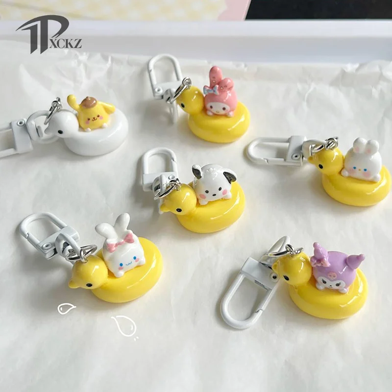 

Cute Cartoon Anime Duck Keychain Lovely Car Key Chain For Girl Bag Pendant Decor School Bag Ornaments Accessories