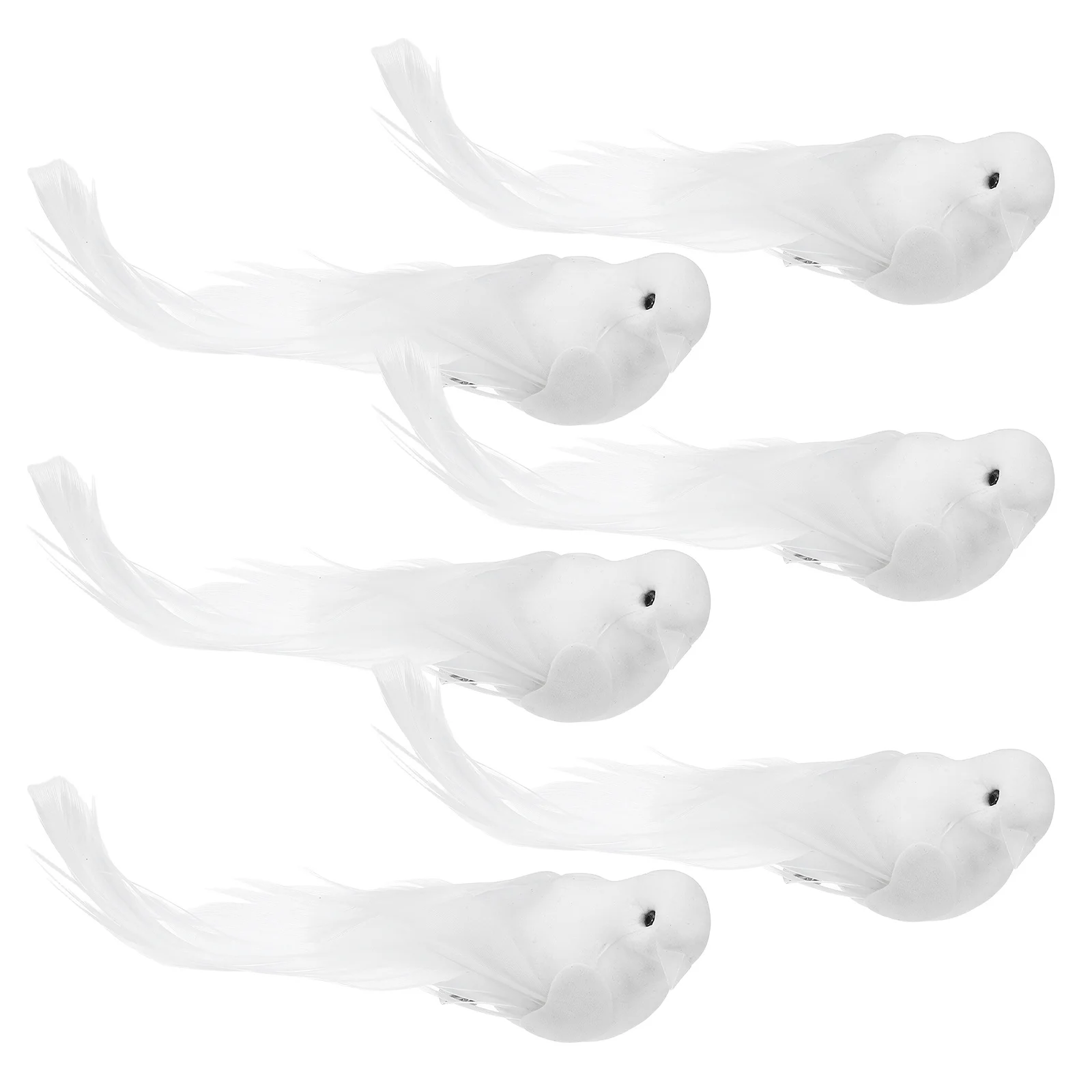 

6Pcs Decorative Artificial White Doves Foam Birds Realistic Wedding Christmas Tree Holiday Home Ornaments Artificial Pigeons