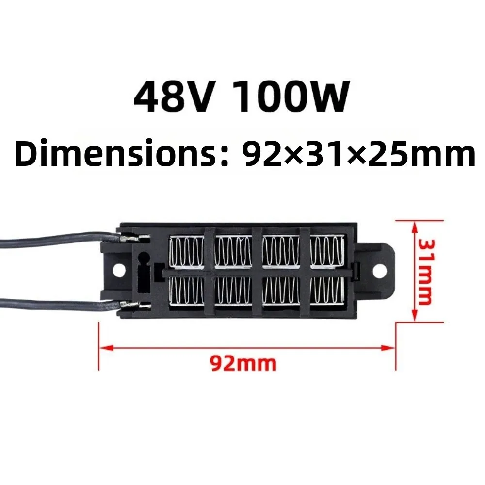 

High Quality 92*31mm 220V 50W Incubator Heater 10 Styles Black Ceramic PTC Electric Heater Heating Element