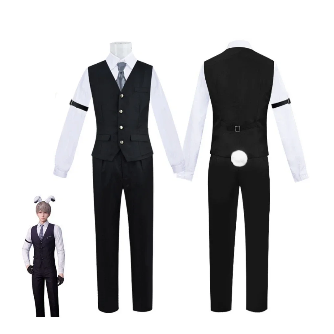 

Game Love And Deepspace Xavier Cosplay Costume Xavier Cosplay Men Bunny Uniform Wig Suit Clothes Halloween Party Con Outfit