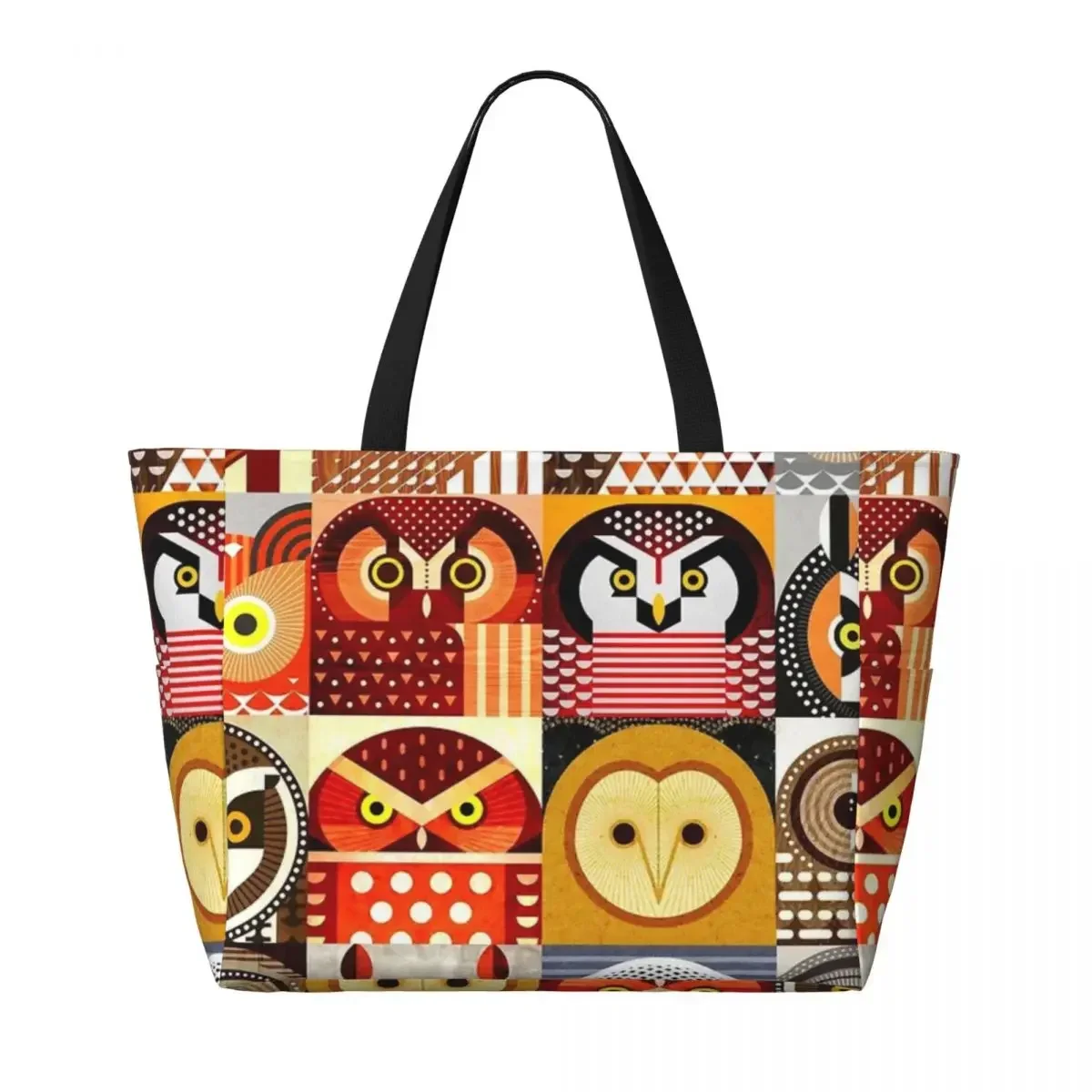 North American Owls Beach Travel Bag, Tote Bag Trendy Practical Sports Shoulder Bag Multi-Style Pattern