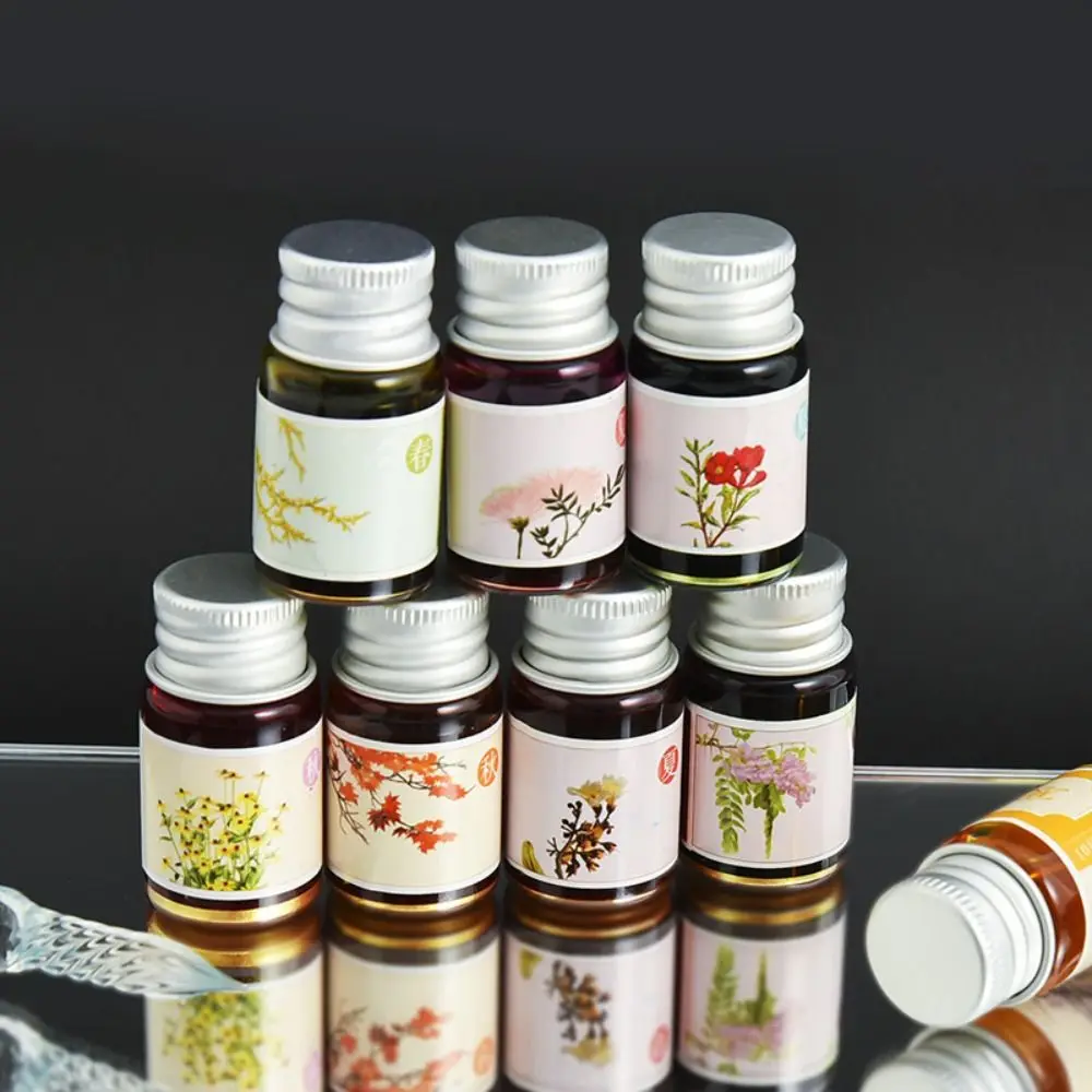 24 Colors 7ML Color Refilling Inks Painting Graffiti Carbon-free Ink Refilling Writing Fountain Pen Ink Calligraphy