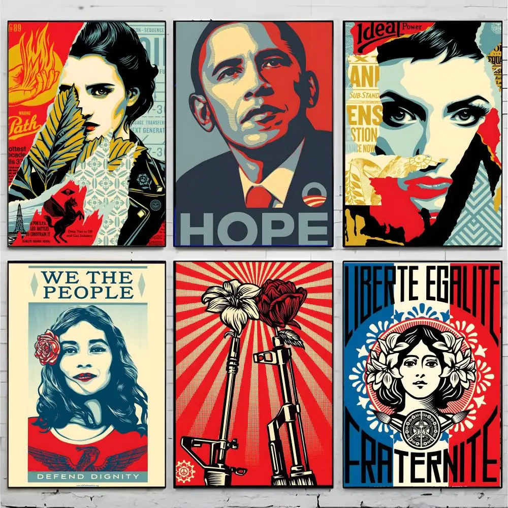 Artist Street S-Shepard Fairey Poster Premium Decor Art & Gift for Household Lounge Home Ornaments
