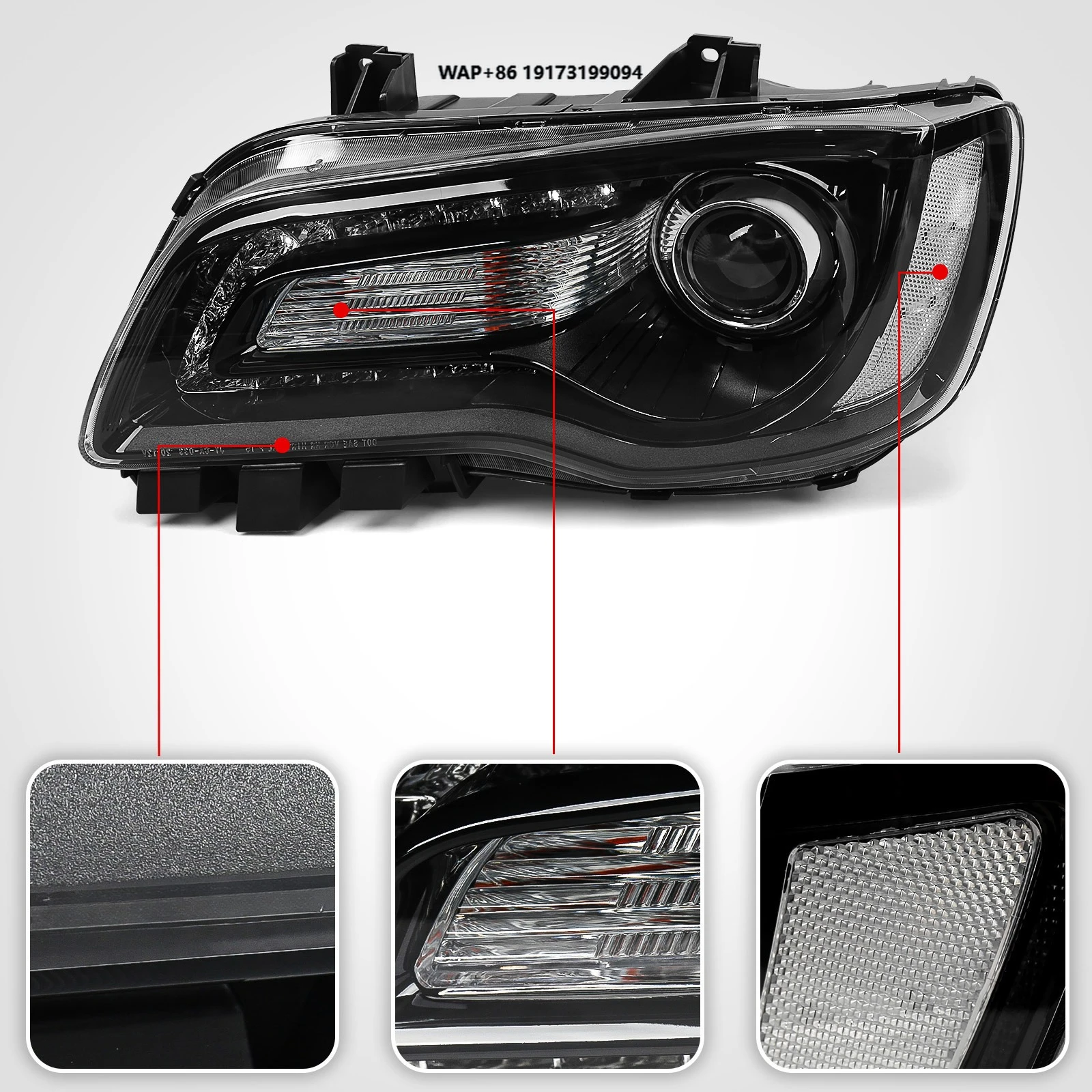 

Halogen Headlight Assembly for Chrysler 300C 68214382AD 6814383AD Car Fitment
