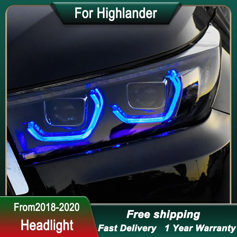 

Car Headlight For Toyoto Highlander18-20 Upgrade BMW LEDHead Lamp Upgrade DRL Dynamic Signal Lamp Head Lamp Front light Assembly