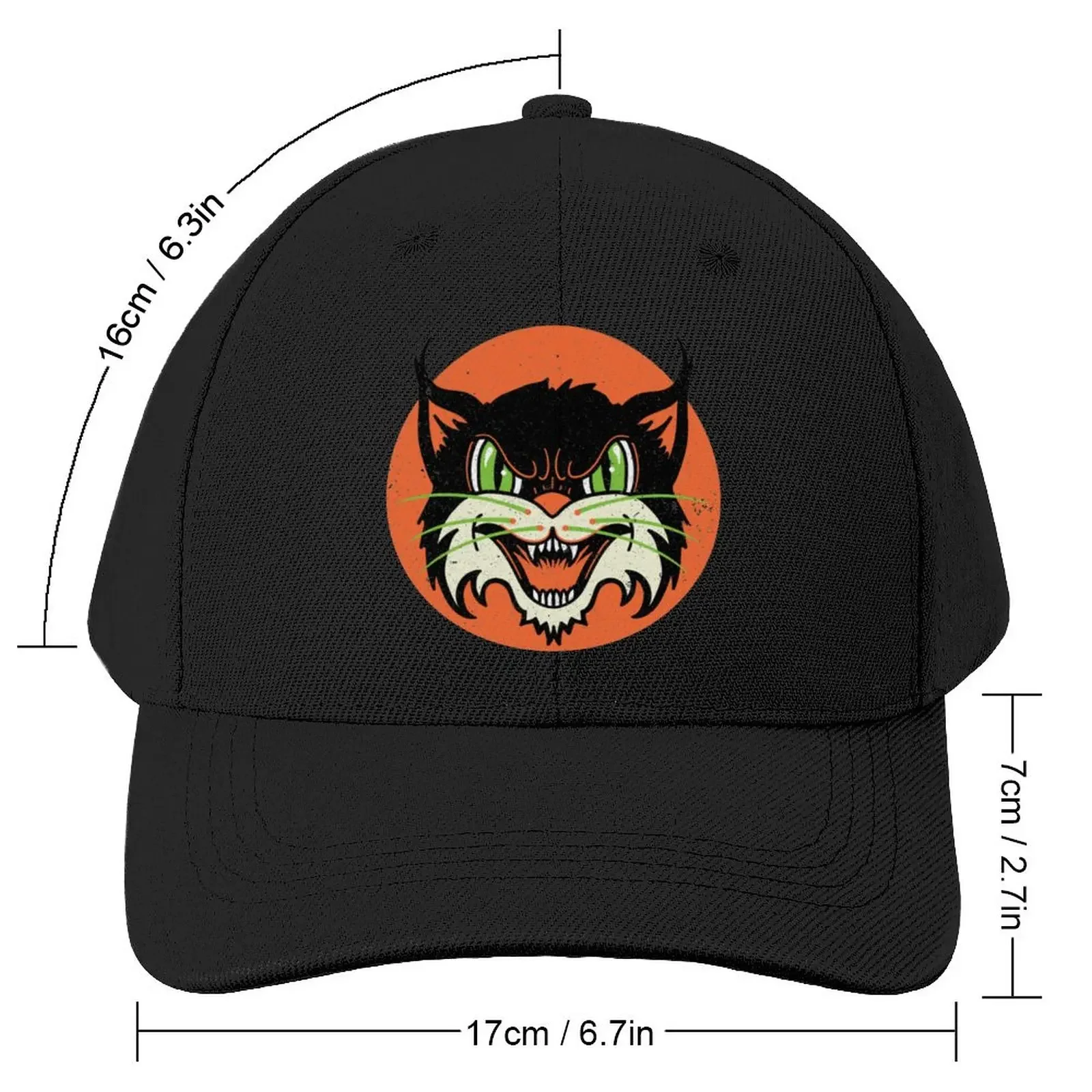 wild cat rockabilly retro Baseball Cap Cosplay Uv Protection Solar Hat Ball Cap Golf Cap Hat Male Women'S