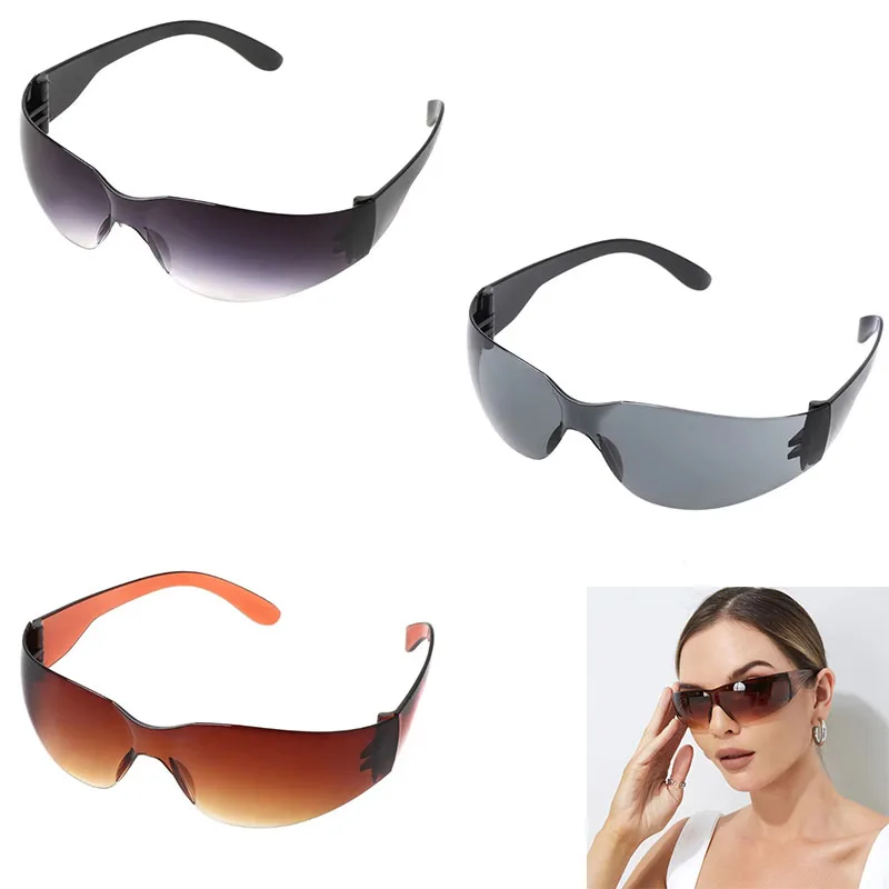 New Sunglasses Women Luxury Brand Fashion One Piece Male Eyewear Rimless Frameless UV400 Frame Sun Glasses Men