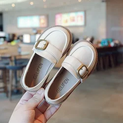 Children's Leather Shoes Spring Autumn Versatile Black School Girl Shoes Fashion Causal Kids Princess Simple Loafers Non-slip