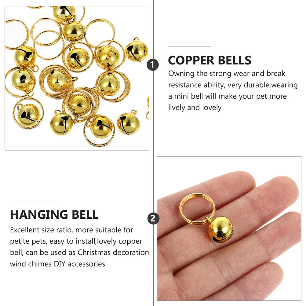 

16Pcs Copper Bell Reliable Material Cute Mini Jingle Bells for DIY Crafts Festival Decorations Pet Accessories Set