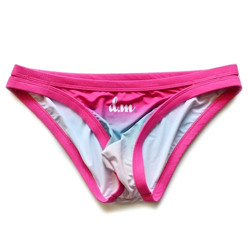 Gradient Sexy Underwear Mens Pouch Briefs Sports Underpants Low Waist Swimsuit Youth Panties Student Breathable Мужские Трусы