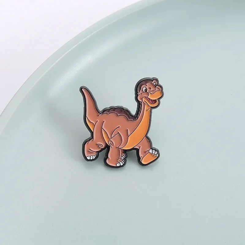 Cute Cartoon Dinosaur Badge Brooch Pins Classic Anime Littlefoot Figure Enamel Cosplay Lapel Pin Backpack Clothing Accessories