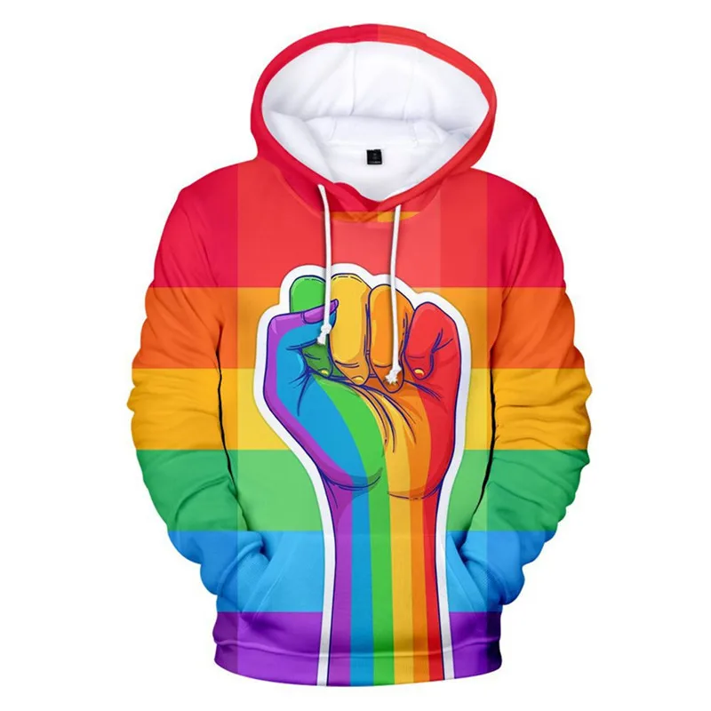 LGBT Rainbow Men Women Hoodie Gay Pride Flag Print pullovers Sweatshirts Boys Girls Coats Autumn Winter hoodies