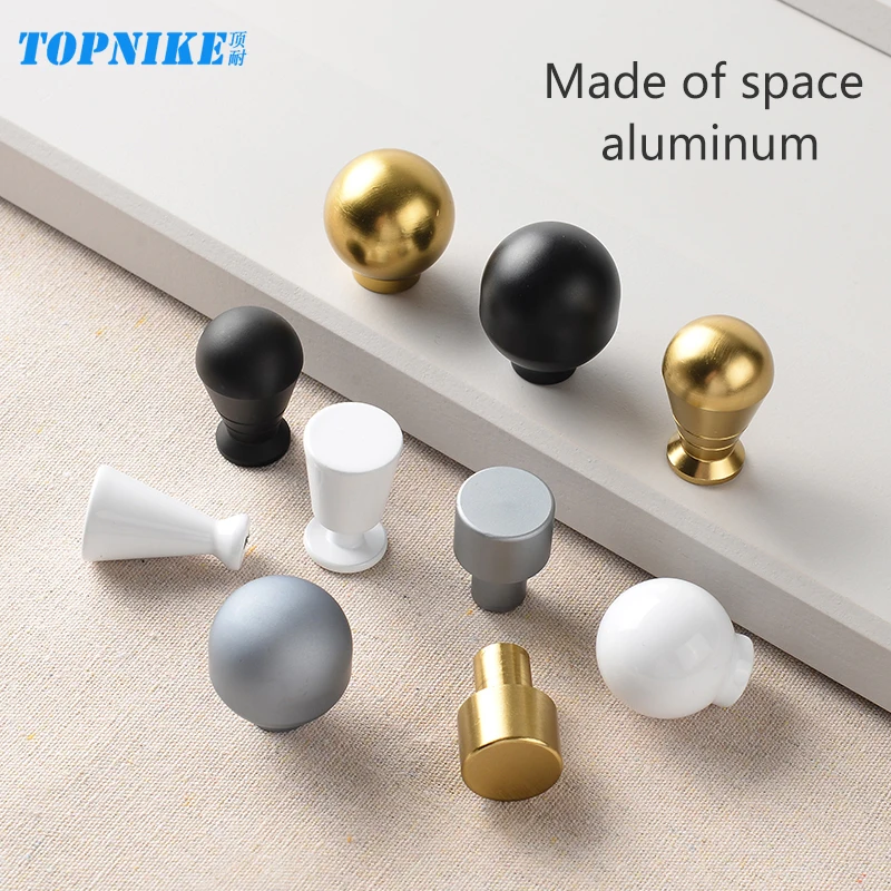 Modern Simple Round Black Handle Drawer Wardrobe Cabinet Door White Small Mini Knobs for Furniture Single Hole