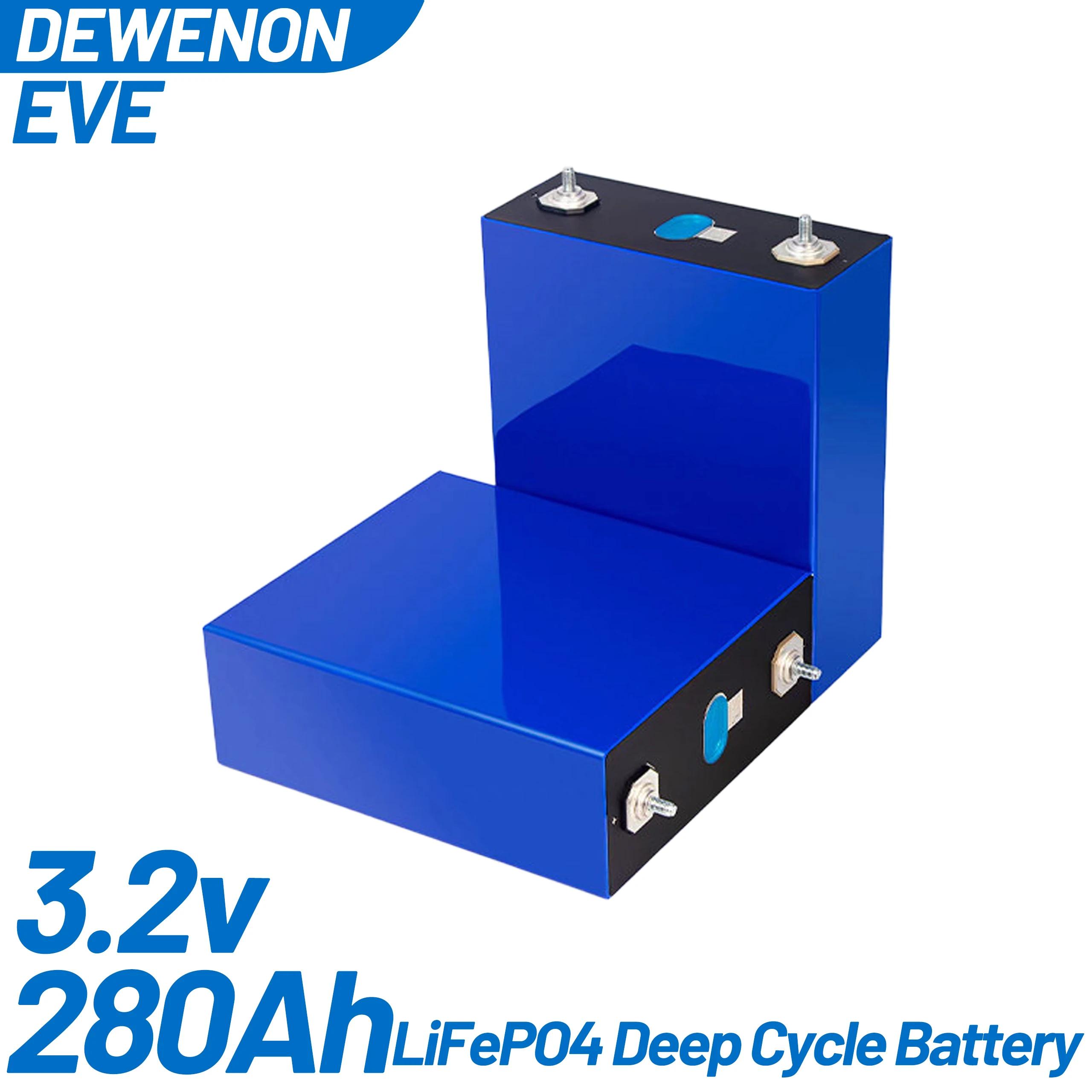 

Аккумулятор LiFePO4 EVE Grade A 280 Ач 3.2В, призматический, перезаряжаемый, для DIY проектов 12В 24В 48В, для солнечных батарей, автодомов, гольф-каров, систем накопления энергии (ЕС, США)