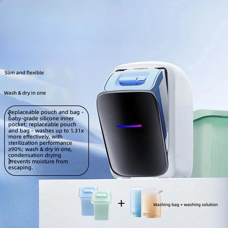 Mini Washing Machine, 2-in-1 Washer and Dryer, Automatic Small Home Use, Underwear and Socks Cleaner, Compact Laundry Appliance