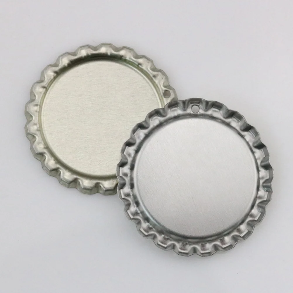 

100Pcs Punched Flattened Beer Bottle Caps for DIY Jewelry Crafts Scrapbooks Photo Bases Home Brewers Punched Beer Bottle Cap