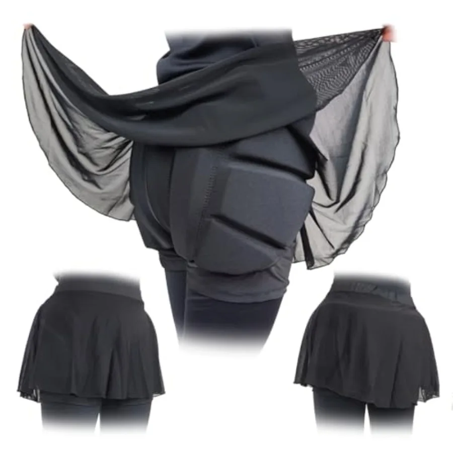 

Padded Skating Shorts Protective Crash Pants Built-in Mash Skirt Covering Tailbone Hip Butt Pad