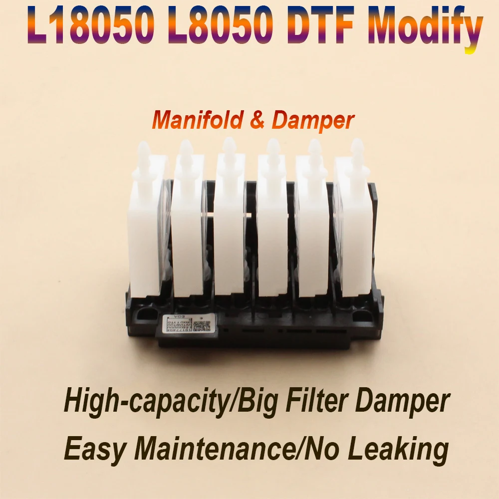 

ET-L8050 Printhead DTF Manifold Adaptor Print Head Converter With Ink Damper For Epson XP600 EcoTank L18050 18100 L8050