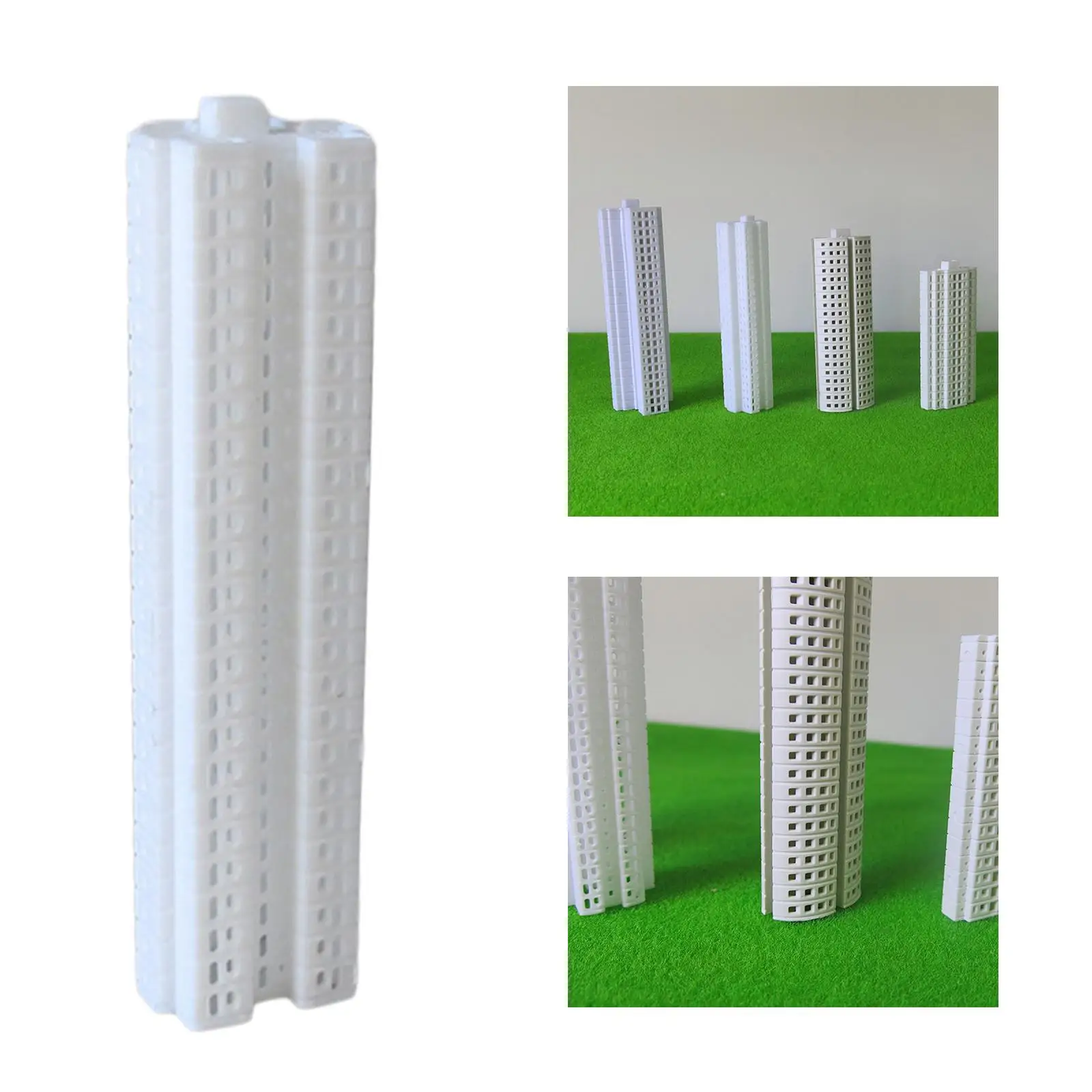 4xRailroad Architecture DIY تخطيط، 1/800 دعائم عرض مواد المناظر الطبيعية للبناء، مشهد قطار نموذجي مطلي واقعي