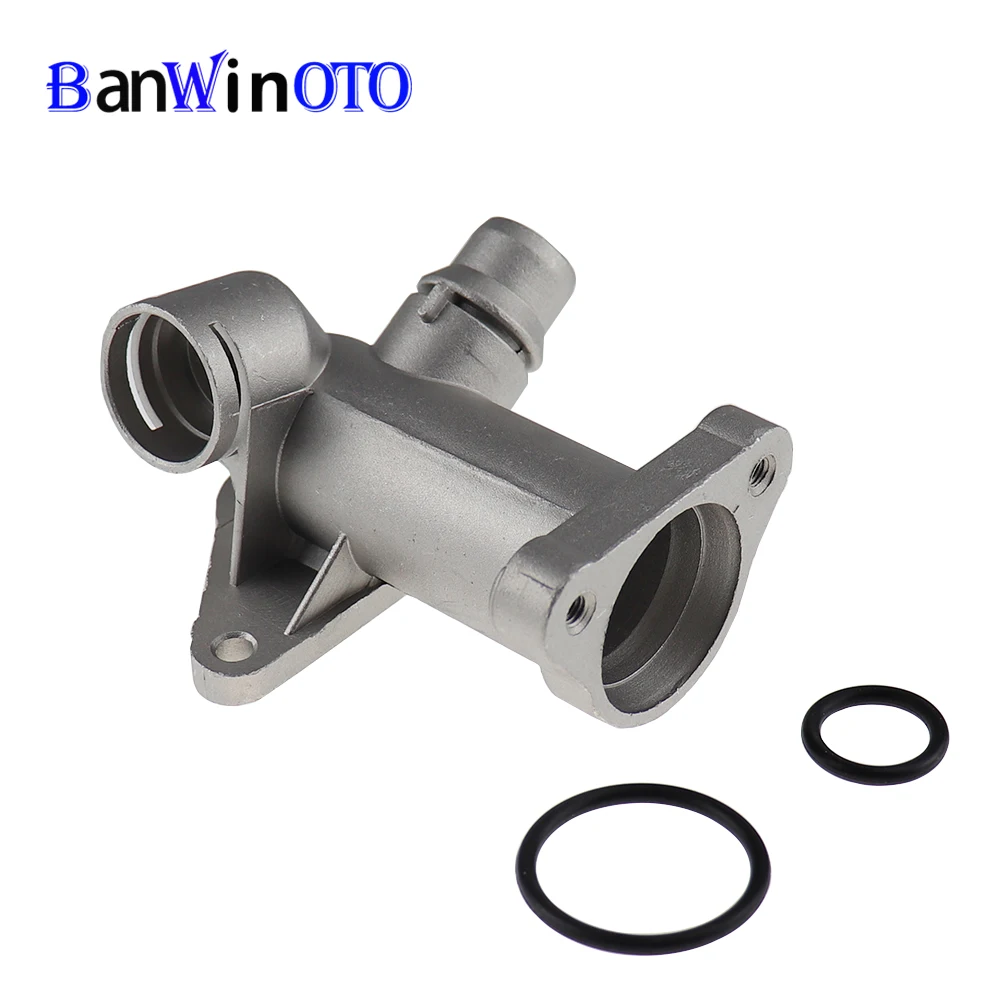 058121132A Aluminium Cooling Radiator Coolant Hose Connector Water Outlet Flange Pipe For VW Passat B5 Audi A4 1.8T 058121132C