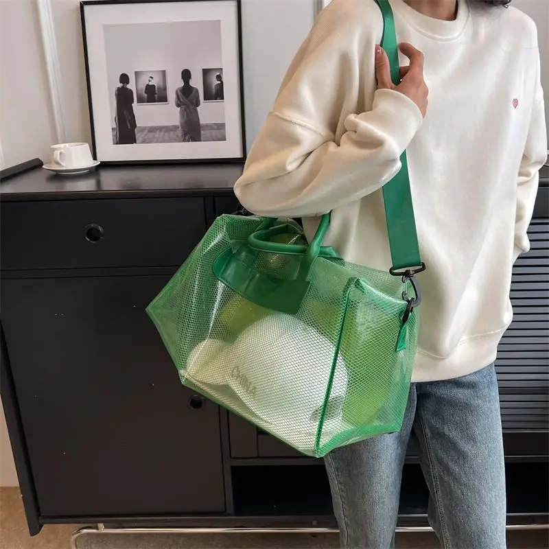 Imagem -06 - Bolsa de Viagem Transparente para Mulheres Bolsa de Viagem para Curta Distância Fitness Esportes Impermeável Natação Armazenamento Bolsala de Moda Novo 2024